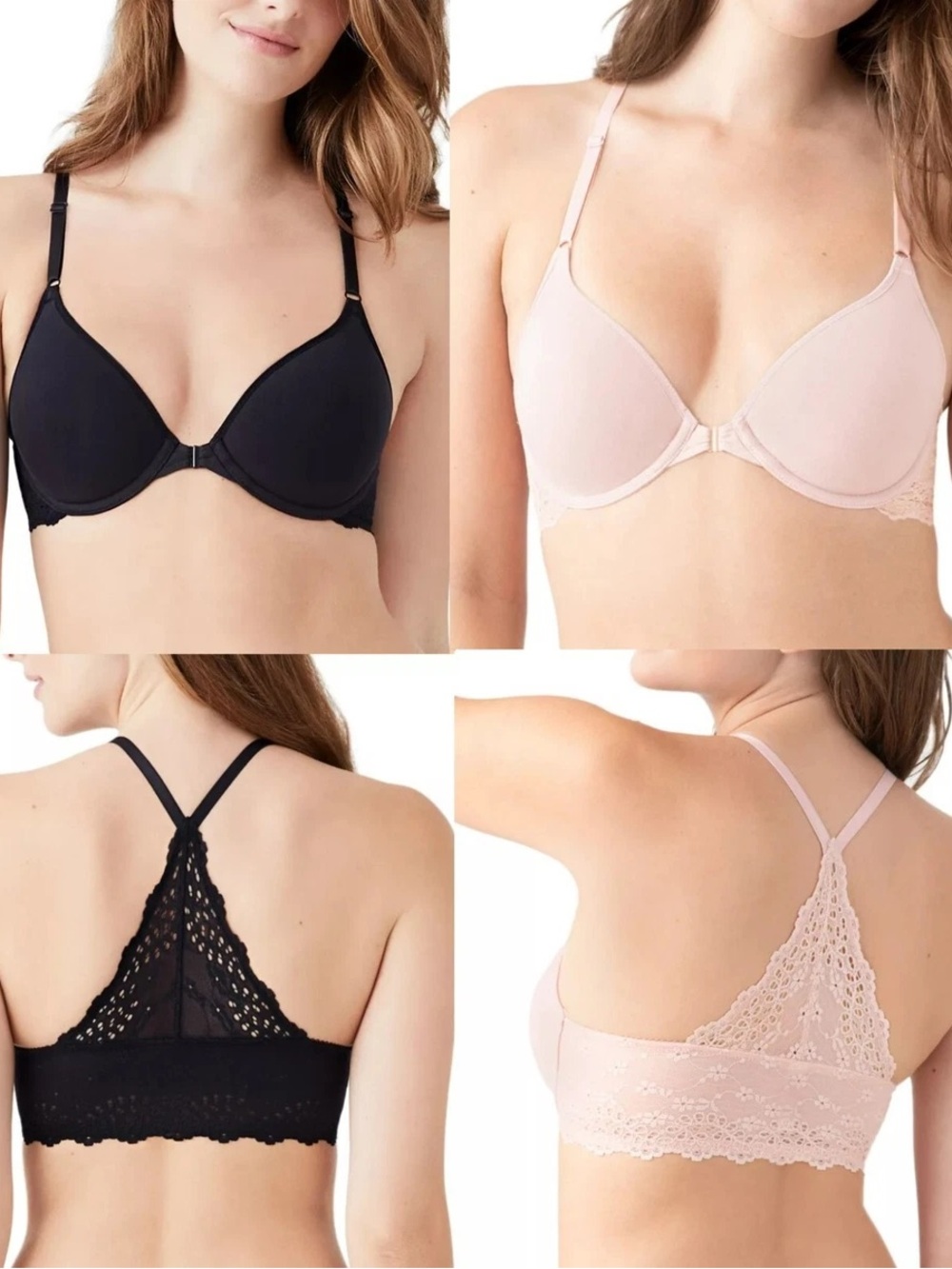 Lace-Back T-Shirt Bra - Pink 36DDD